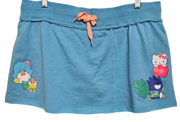 Sanrio Pants - Sanrio Hello Kitty and Friends Terry Womens Skirt Skort XL Blue High Rise NWT